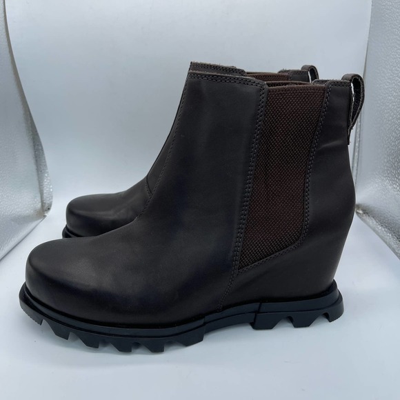 Sorel Joan of Arctic Wedge III Chelsea Womens Size 8.5 Brown Leather Boots New - Picture 13 of 13